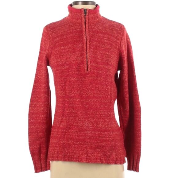 Woolrich Red/Orange Quarter Zip Pullover sweater Size Small - Picture 4 of 6